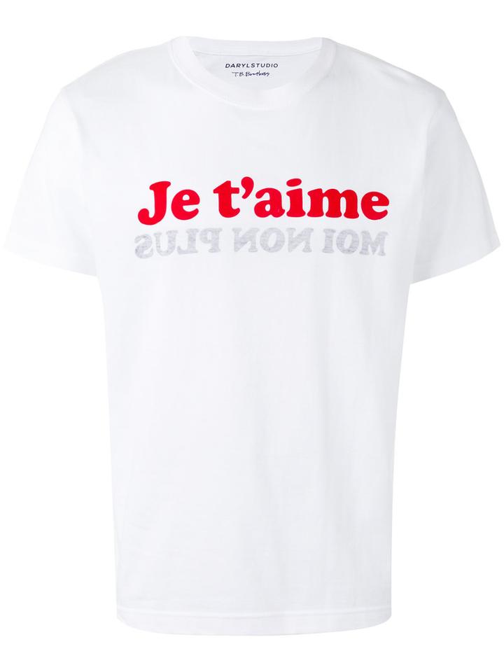 Darylstudio - 'je T'aime' Reversible T-shirt - Unisex - Cotton - Xl, White, Cotton