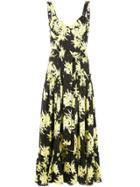 Proenza Schouler Splatter Floral Sleeveless Tiered Dress - Black