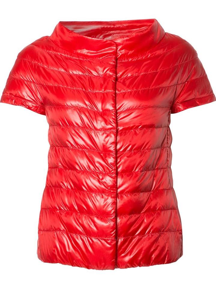 Herno Glossy Quilted Jacket, Women's, Size: 46, Red, Nylon