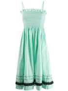 Molly Goddard Mandy Gingham Check Dress - Green