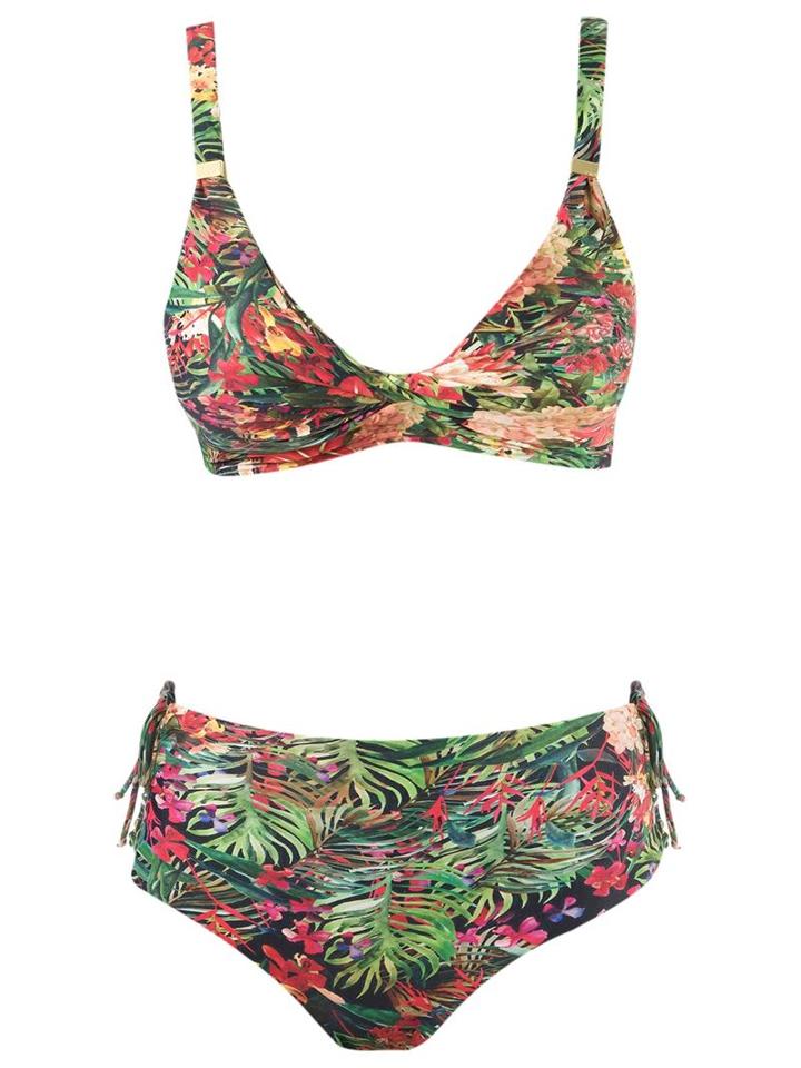 Lygia & Nanny Floral Print Bikini Set, Women's, Size: 44, Green, Polyamide/spandex/elastane