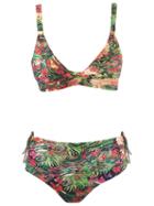 Lygia & Nanny Floral Print Bikini Set, Women's, Size: 44, Green, Polyamide/spandex/elastane