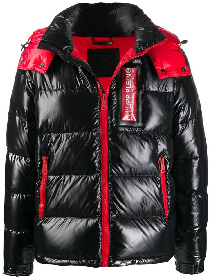 Philipp Plein Hooded Padded Jacket - Black