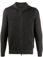 Boss Hugo Boss Zip Front Sweatshirt - Brown