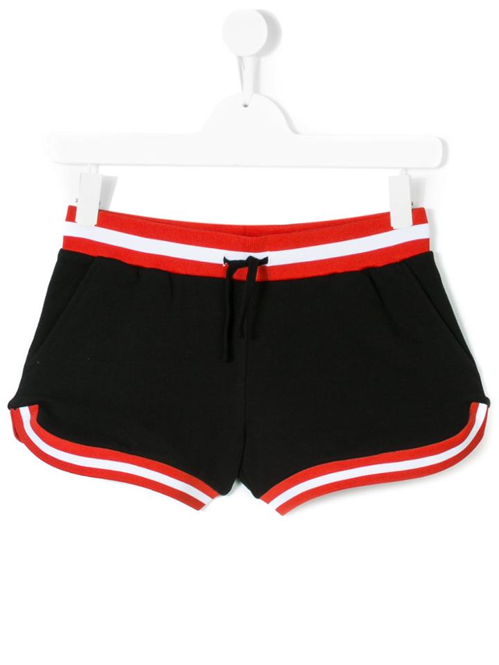 Stella Mccartney Kids Delilah Striped Trim Shorts - Black
