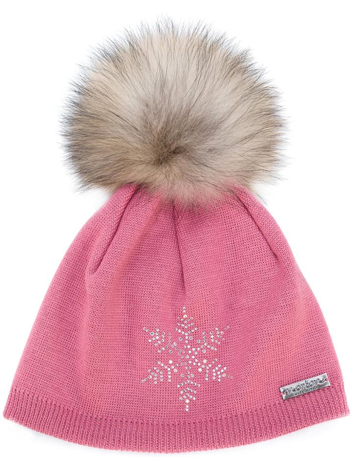 Norton Pom Pom Snowflake Hat - Pink & Purple