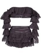 Zimmermann Ruffle Lace Longsleeved Bikini Set - Grey