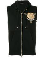 Balmain Embroidered Zipped Vest - Black