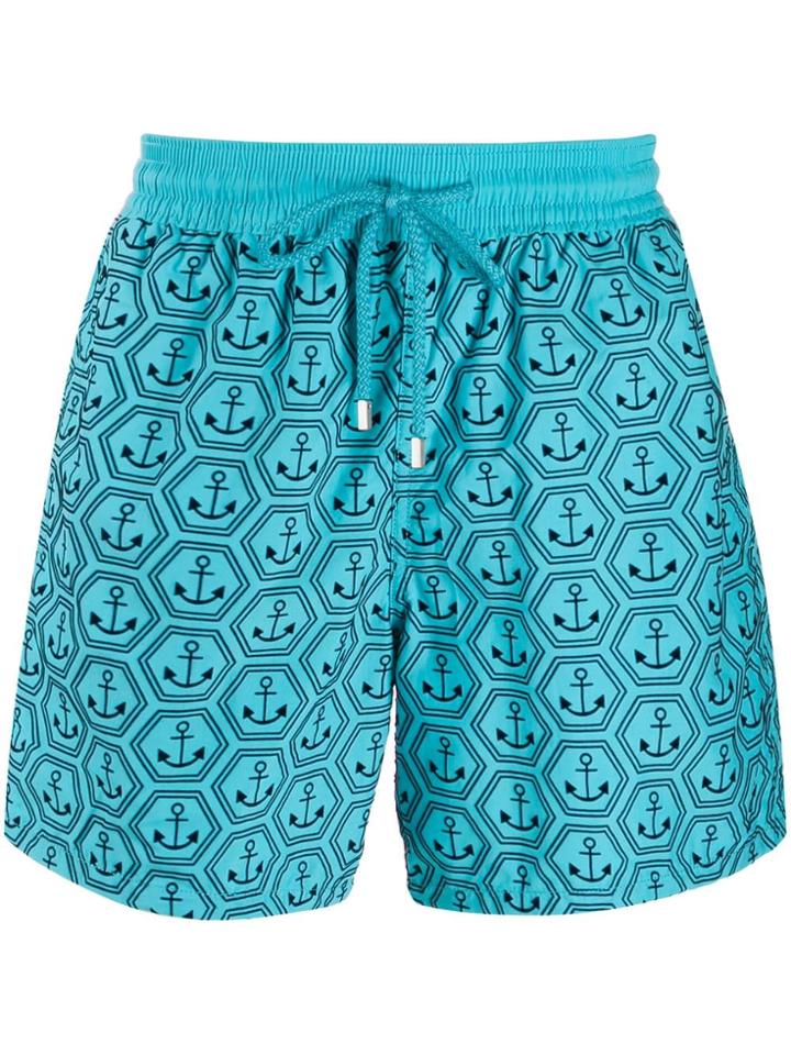 Vilebrequin Anchor Print Swim Shorts - Blue