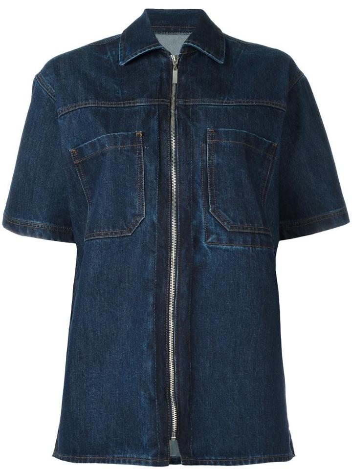 Each X Other Zip-up Denim Shirt, Women's, Size: Medium, Blue, Cotton