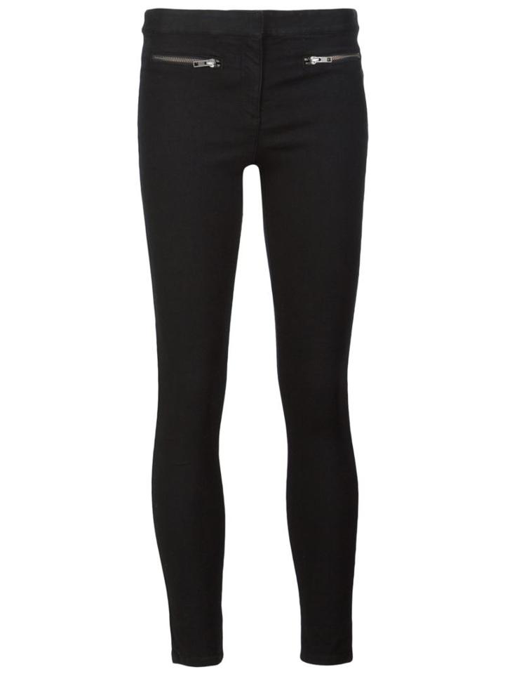Veronica Beard Zipped Pocket Skinny Jeans, Women's, Size: 2, Black, Cotton/polyester/spandex/elastane