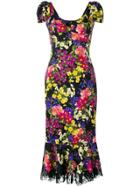 Dolce & Gabbana Floral Fishtail Dress - Black