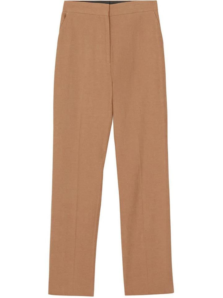 Burberry Cotton Linen Tailored Trousers - Brown