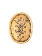 Chanel Vintage Oval Crown Cc Brooch - Gold