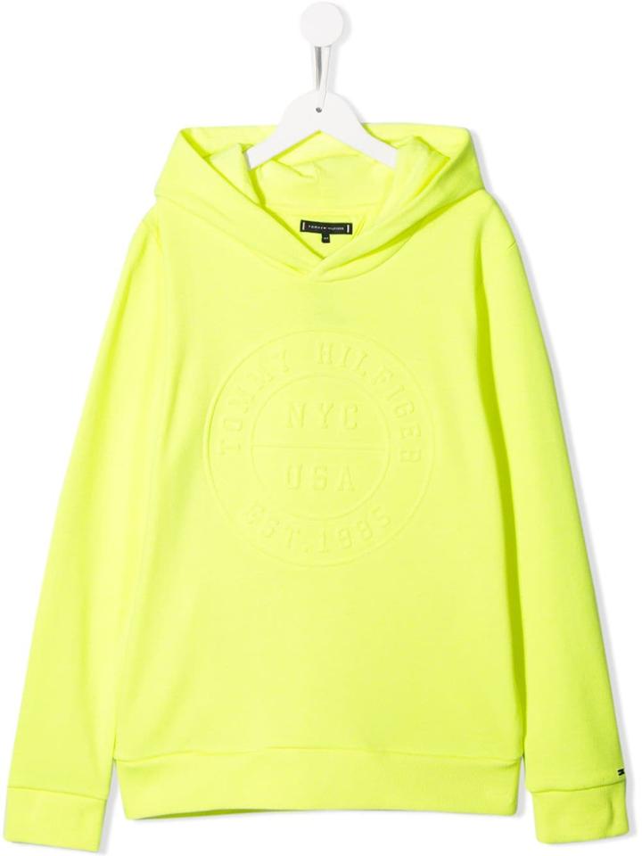 Tommy Hilfiger Junior Teen Embossed Logo Hoodie - Yellow