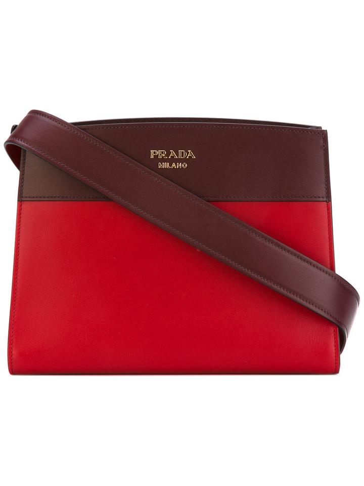 Prada - Tonal Shoulder Bag - Women - Calf Leather - One Size, Women's, Red, Calf Leather