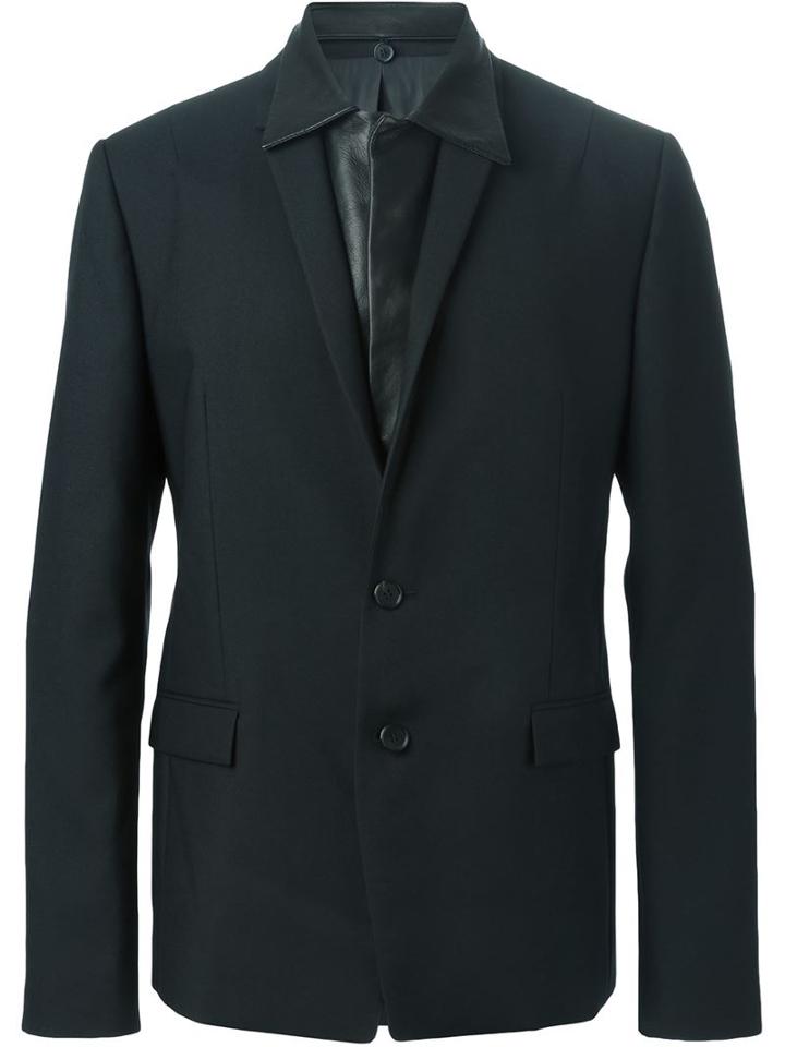 Juun.j Detachable Leather Panel Blazer