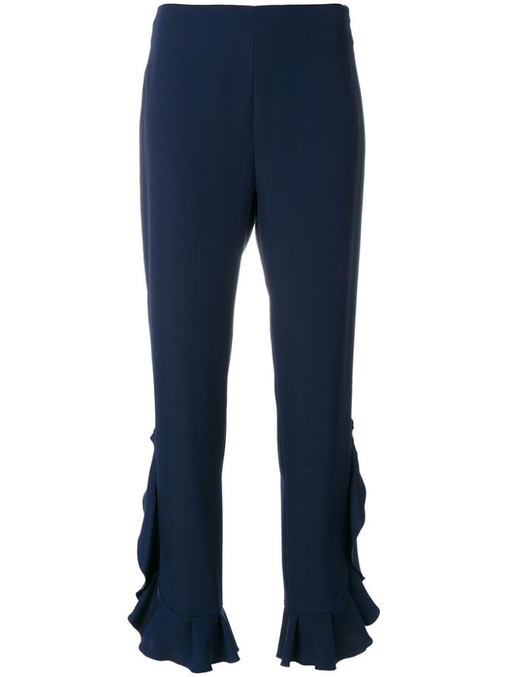 Blumarine Ruffled Trim Trousers - Blue