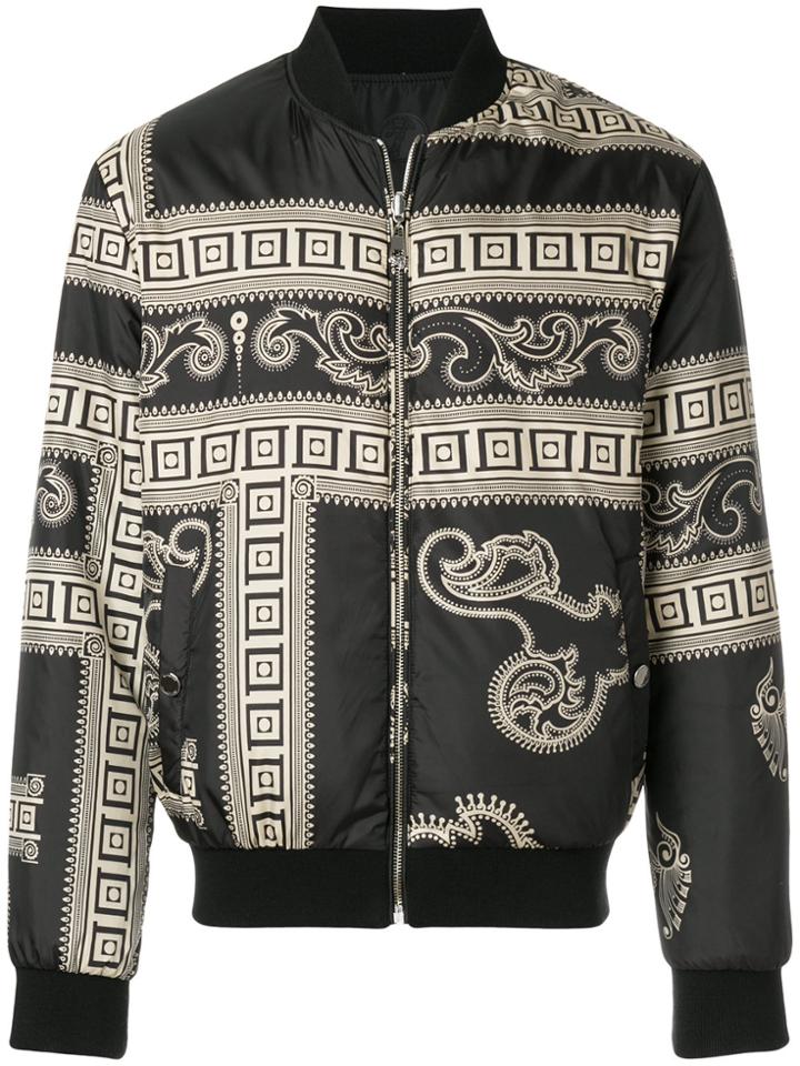 Versace Collection Reversible Printed Bomber Jacket - Black