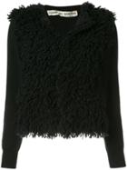 Comme Des Garçons Vintage Cardigan With Fluffy Front - Black