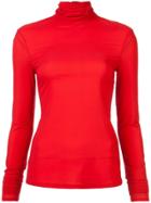 Sally Lapointe Roll Neck Top - Red