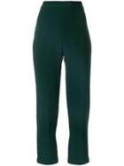 Balmain High-waisted Straight Trousers - Green