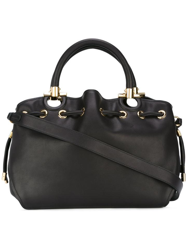 Salvatore Ferragamo Drawstring Style Hand Bag, Women's, Black, Leather