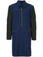 Comme Des Garçons Vintage Half-zip Midi Coat - Blue