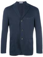 Boglioli Three Button Blazer, Size: 54, Blue, Cotton/spandex/elastane/cupro