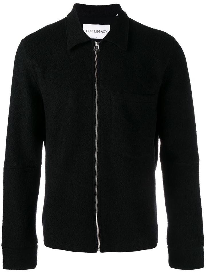 Our Legacy Felt Jacket, Men's, Size: 48, Black, Virgin Wool/polyamide/cotton