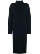 Closed Long Knit Dress - Blue