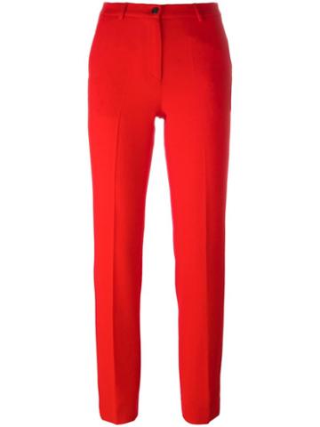 Piccione. Piccione Straight Trousers, Women's, Size: 42, Red, Wool/viscose