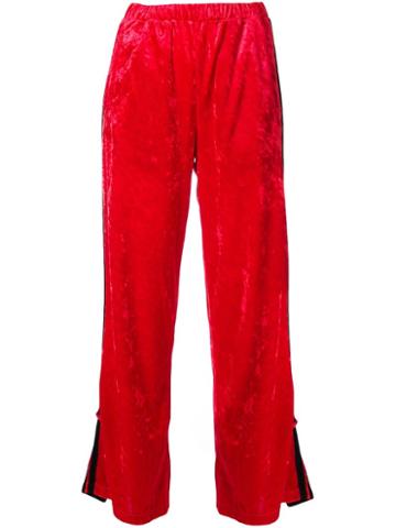 Growing Pains Side Stripe Track Pants, Women's, Size: Medium, Red, Polyester