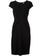 Armani Collezioni Front Pleat Dress, Women's, Size: 44, Black, Viscose/polyamide/spandex/elastane