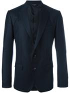 Dolce & Gabbana Fitted Blazer, Men's, Size: 48, Blue, Acetate/viscose/virgin Wool