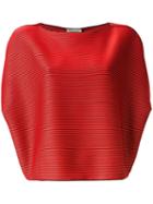 Armani Collezioni Pleated Blouse, Women's, Size: 42, Red, Polyester/spandex/elastane