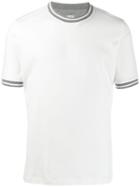 Eleventy Contrast-trim Fitted T-shirt - White