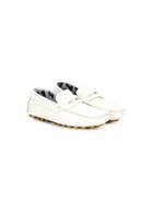 Roberto Cavalli Kids Crocodile Effect Loafers - White