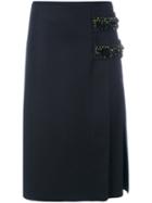 No21 - Pencil Skirt - Women - Polyamide/cashmere/wool - 42, Blue, Polyamide/cashmere/wool