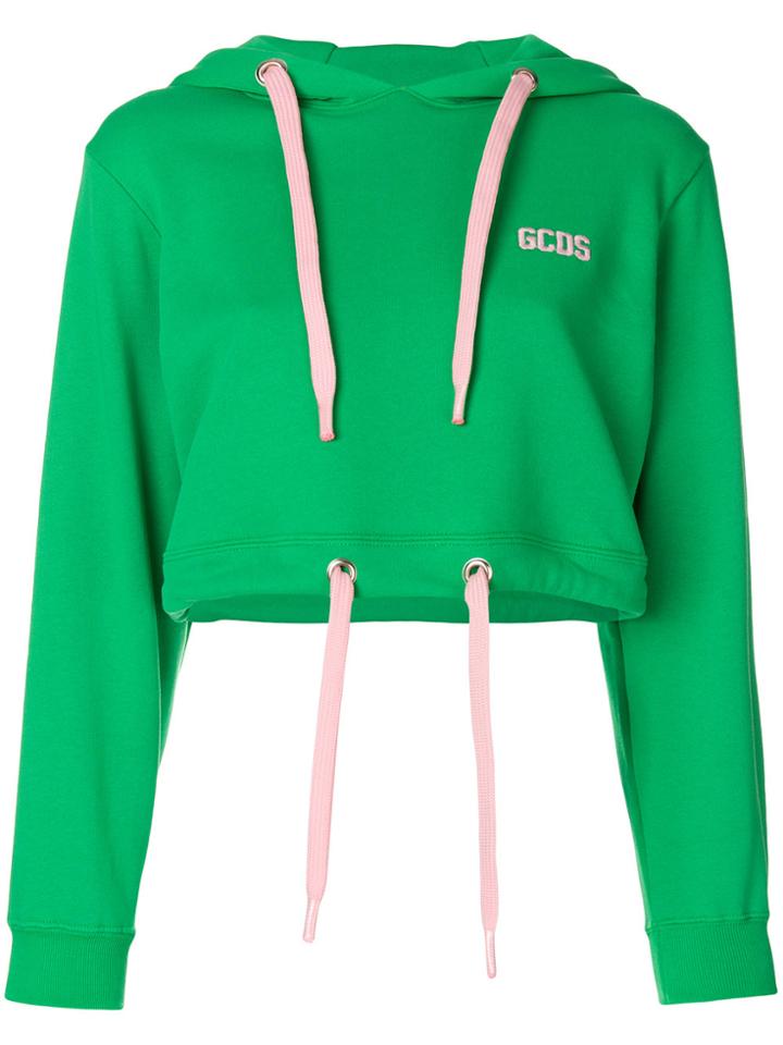 Gcds Logo Corset Hoodie - Green