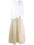 Jourden Asymmetric Shirt Evening Dress - White