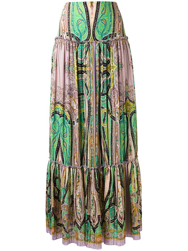 Etro Abstract Print Peasant Skirt - Multicolour