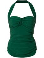 Norma Kamali Ruched Halter Top - Green