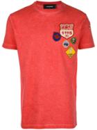 Dsquared2 Badge Embroidered T-shirt - Pink & Purple