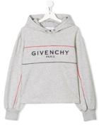 Givenchy Kids Embroidered Logo Hoodie - Grey