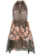 Fendi Floral Print Dress, Women's, Size: 38, Silk/cotton/metallic Fibre