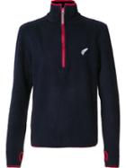 Michael Bastian Zipped Collar Fleece Jumper, Men's, Size: Large, Blue, Acrylic/polyester/wool