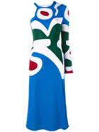 Esteban Cortazar Asymmetric Intarsia Knit Dress, Women's, Size: 40, Blue, Viscose/polyamide/spandex/elastane