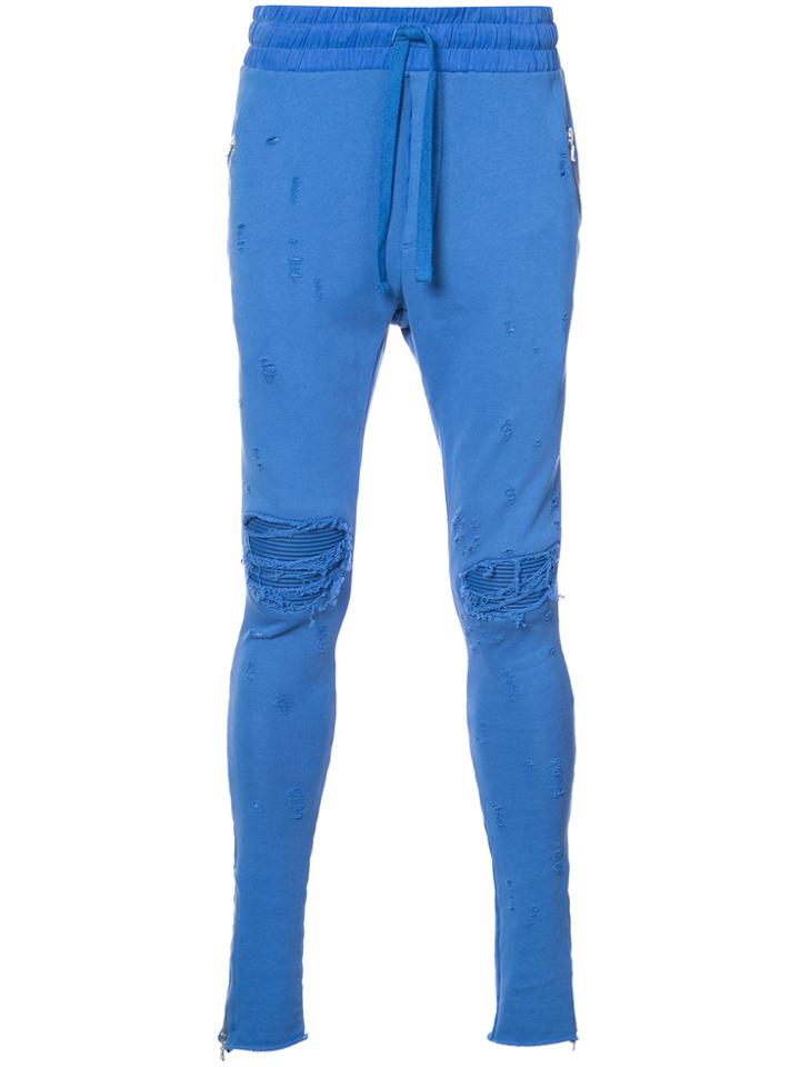 Amiri Distressed Track Pants - Blue