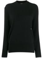 Calvin Klein Embroidered Logo Jumper - Black